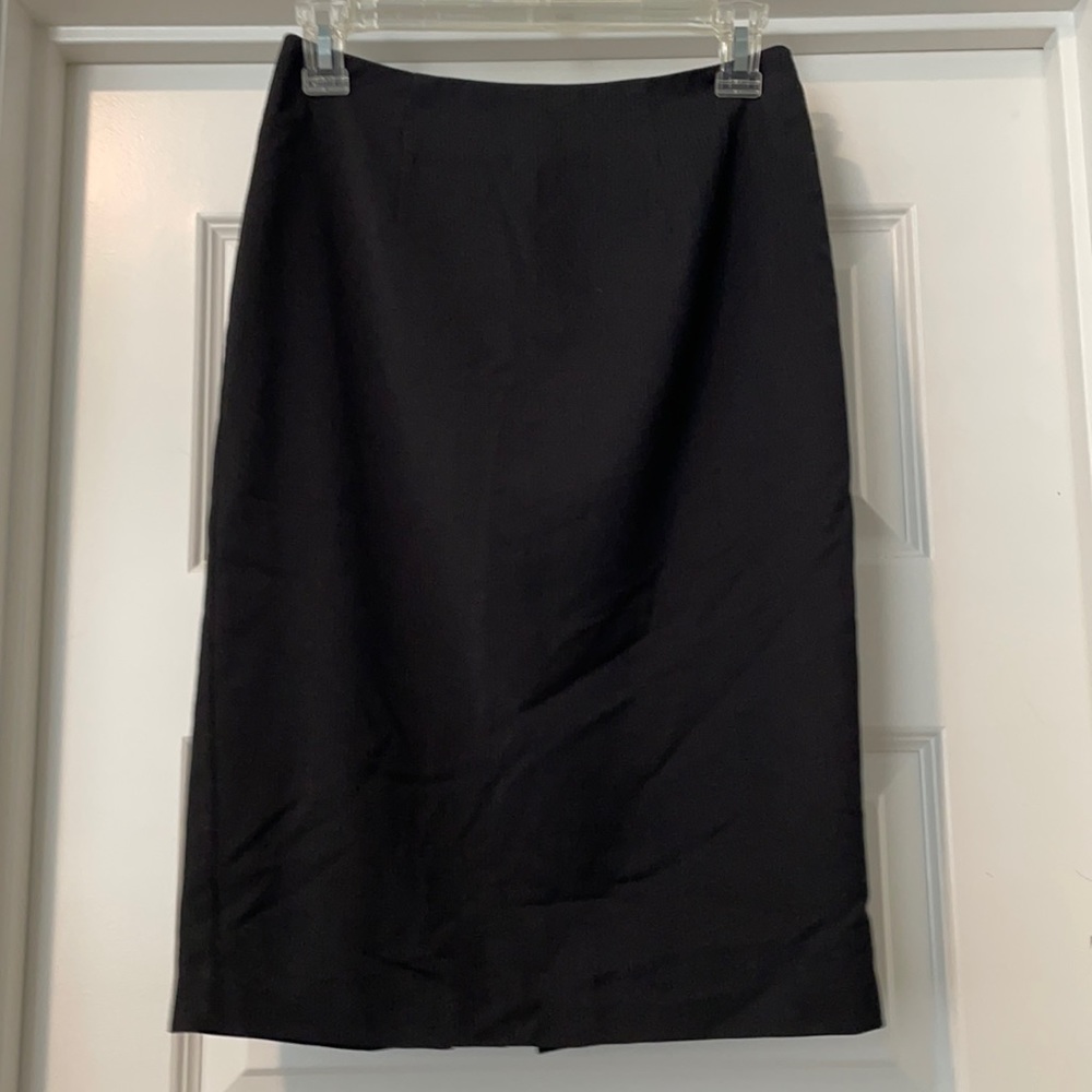 New black pinstripe pencil skirt